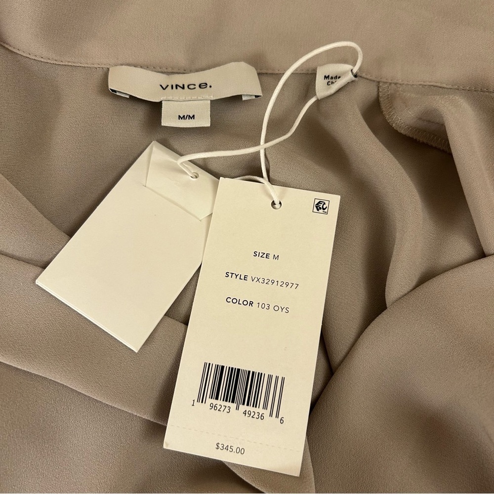 Vince Cream Short-Sleeve Button Front Blouse - Picture 6 of 7